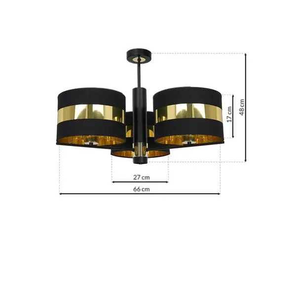 Milagro MLP6321 PALMIRA BLACK / GOLD Плафониера 3xE27