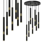 Milagro MLP6385 Lampa wisząca MONZA BLACK/GOLD 7xG9 8W
