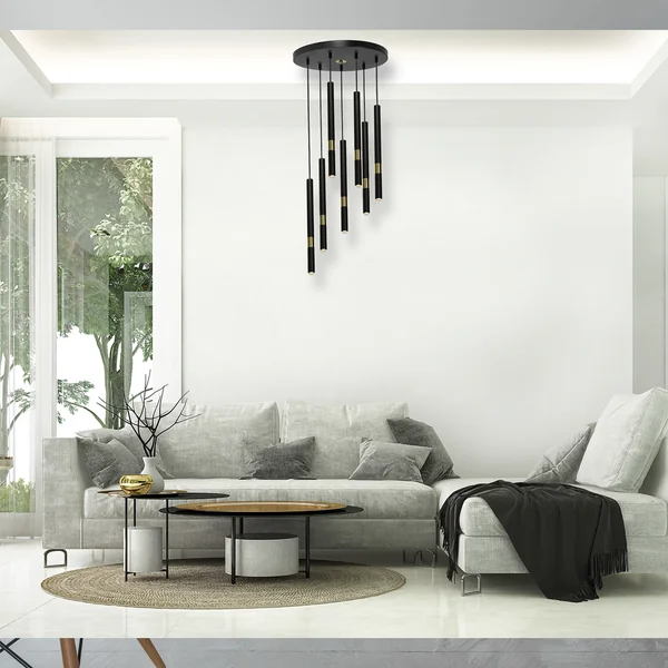 Milagro MLP6385 Lampa wisząca MONZA BLACK/GOLD 7xG9 8W