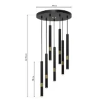 Milagro MLP6385 Lampa wisząca MONZA BLACK/GOLD 7xG9 8W