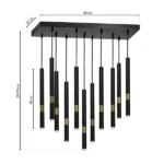 Milagro MLP6386 Висяща лампа MONZA BLACK/GOLD 11xG9 8W