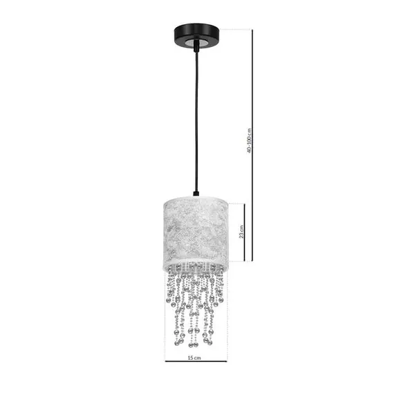 Milagro MLP6434 ALMERIA SILVER/BLACK висяща лампа 1xE27