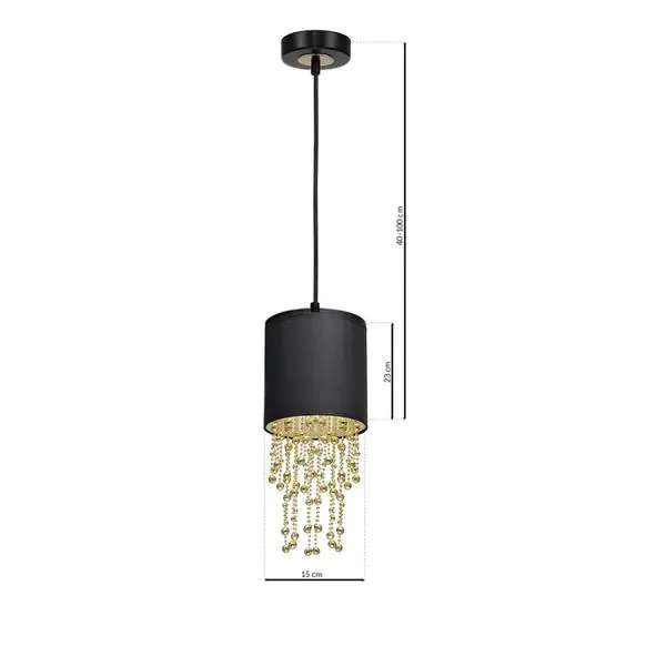 Milagro MLP6439 Висяща лампа ALMERIA BLACK/GOLD 1xE27