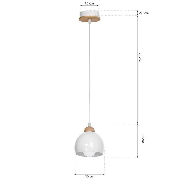 Milagro MLP6440 Висяща лампа DAMA WHITE 1xE27