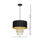 Milagro MLP6441 Висяща лампа ALMERIA BLACK/GOLD 1xE27