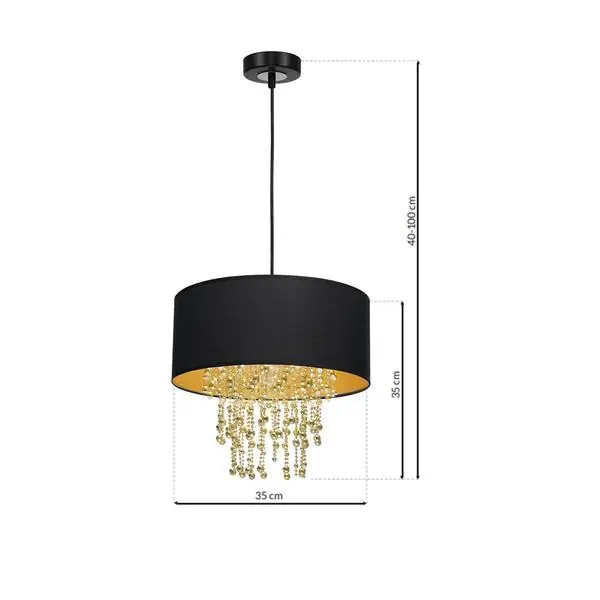 Milagro MLP6441 Висяща лампа ALMERIA BLACK/GOLD 1xE27