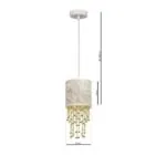 Milagro MLP6444 Висяща лампа ALMERIA WHITE/GOLD 1xE27