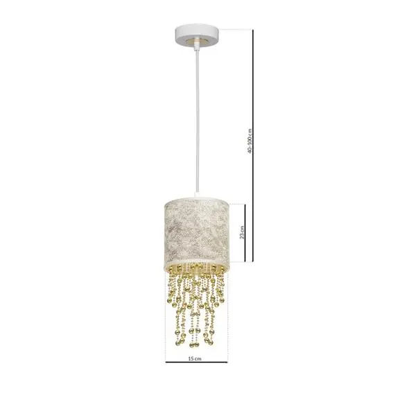 Milagro MLP6444 Висяща лампа ALMERIA WHITE/GOLD 1xE27