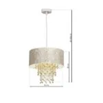 Milagro MLP6446 Висяща лампа ALMERIA WHITE/GOLD 1xE27
