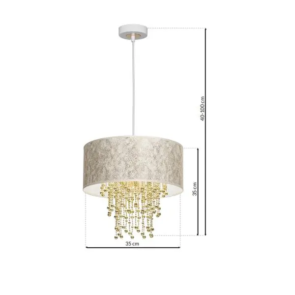 Milagro MLP6446 Висяща лампа ALMERIA WHITE/GOLD 1xE27