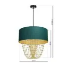 Milagro MLP6452 ALMERIA GREEN/GOLD висяща лампа 1xE27