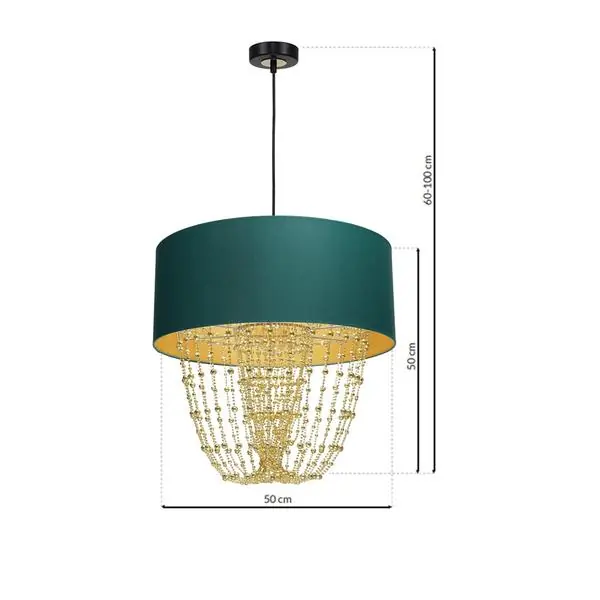 Milagro MLP6452 ALMERIA GREEN/GOLD висяща лампа 1xE27