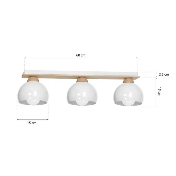 Milagro MLP6460 Плафон DAMA WHITE 3xE27