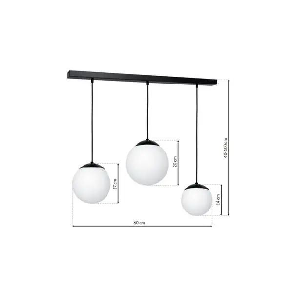 Milagro MLP6524 Висяща лампа LIMA BLACK 3xE14