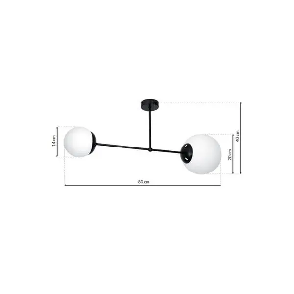 Milagro MLP6526 Плафон LIMA BLACK 2xE14