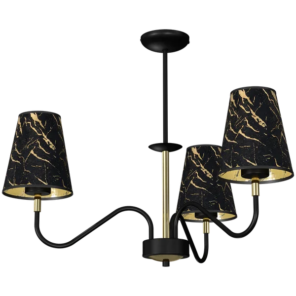 Milagro MLP7281 Висяща лампа HERMES Black/Gold 3xE27