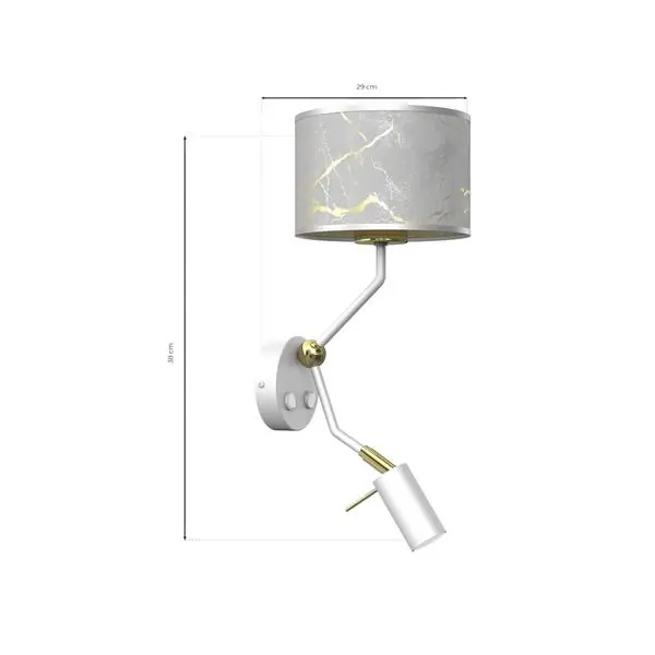 Milagro MLP7302 SENSO Бяла/Златна стенна лампа 1xE27 + 1x mini GU10