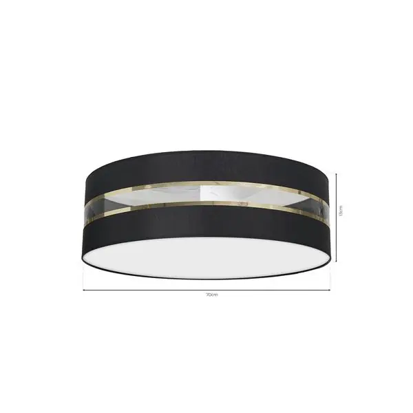 Milagro MLP7341 Плафон ULTIMO BLACK 3xE27 Ø60см