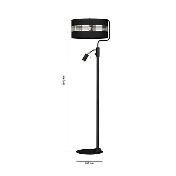 Milagro MLP7344 ULTIMO BLACK Подова лампа 1xE27 + 1xmini GU10