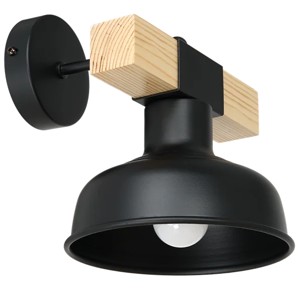 Milagro MLP7455 FARO BLACK/НАТУРАЛНО ДЪРВО Аплик 1xE27 60W