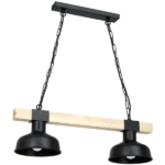 Milagro MLP7456 FARO BLACK/НАТУРАЛНО ДЪРВО Висяща лампа 2xE27 60W