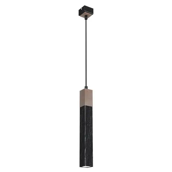 Milagro MLP7469 Висяща лампа SOLO SAWN BLACK / ПАТИНИРАНО ДЪРВО 1x мини GU10