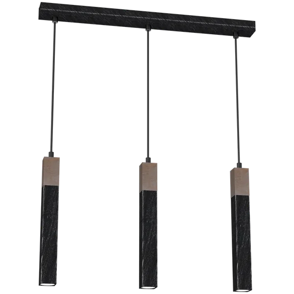 Milagro MLP7470 Висяща лампа SOLO SAWN BLACK / ПАТИНИРАНО ДЪРВО 3x mini GU10