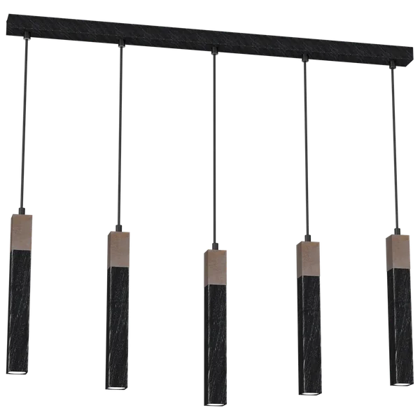 Milagro MLP7471 Висяща лампа SOLO SAWN BLACK / ПАТИНИРАНО ДЪРВО 5x mini GU10