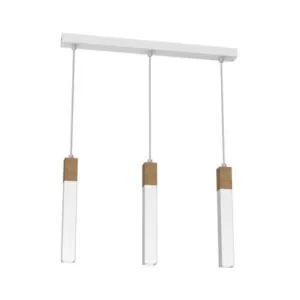 Milagro MLP7476 Висяща лампа SOLO SAWN WHITE / ПАТИНИРАНО ДЪРВО 3x mini GU10