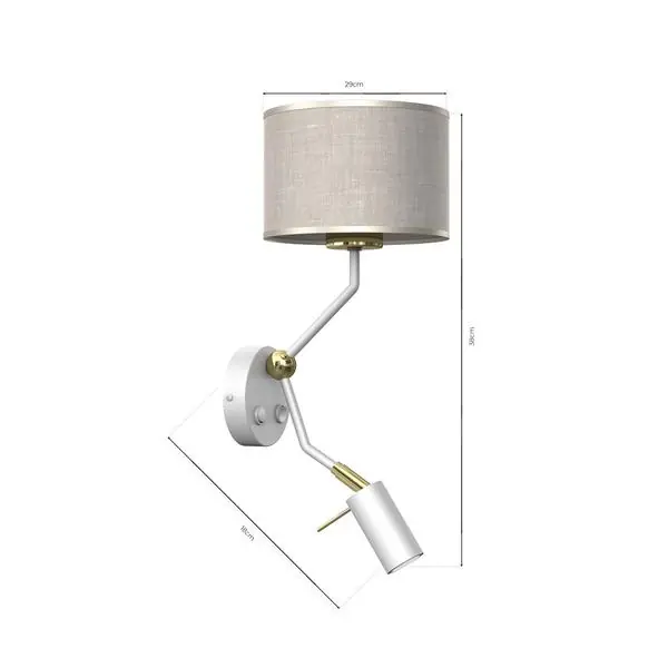 Milagro MLP7494 LINO WHITE / LEN аплик 1xE27 + 1x mini GU10