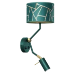 Milagro MLP7573 ZIGGY GREEN Gold/Бутилка зелена стенна лампа 1xE27+1x mini GU10