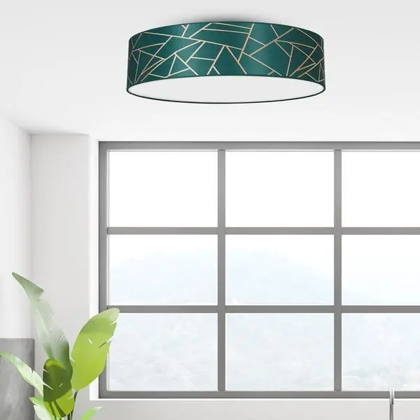 Milagro MLP7579 ZIGGY GREEN Gold/Бутилка зелена Плафониера 3xE27 Ø60см