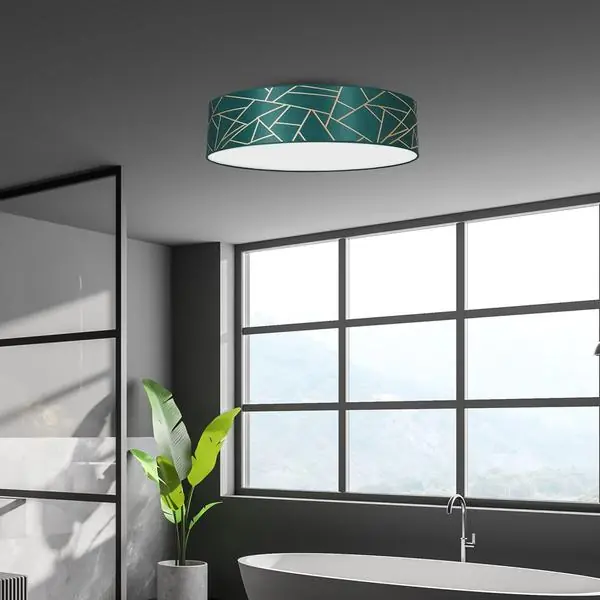 Milagro MLP7579 ZIGGY GREEN Gold/Бутилка зелена Плафониера 3xE27 Ø60см