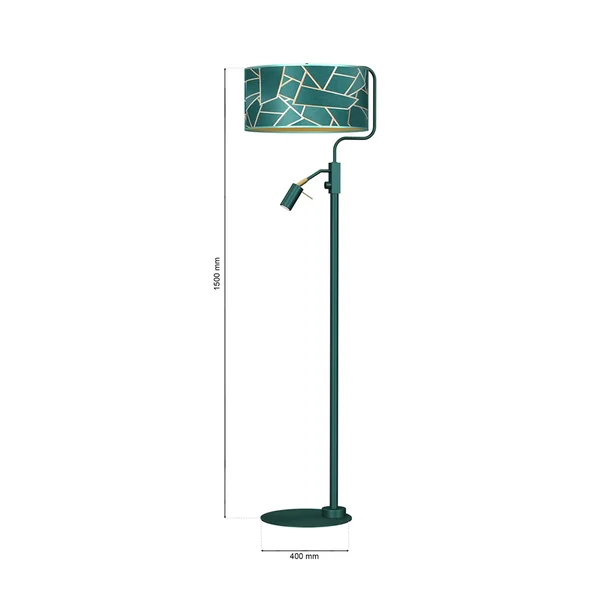 Milagro MLP7582 ZIGGY GREEN Gold/Бутилка подова лампа 1xE27 + 1x mini GU10