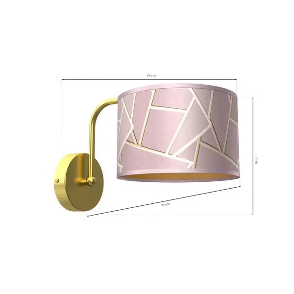 Milagro MLP7583 ZIGGY PINK Gold/Pink стенна лампа 1xE27
