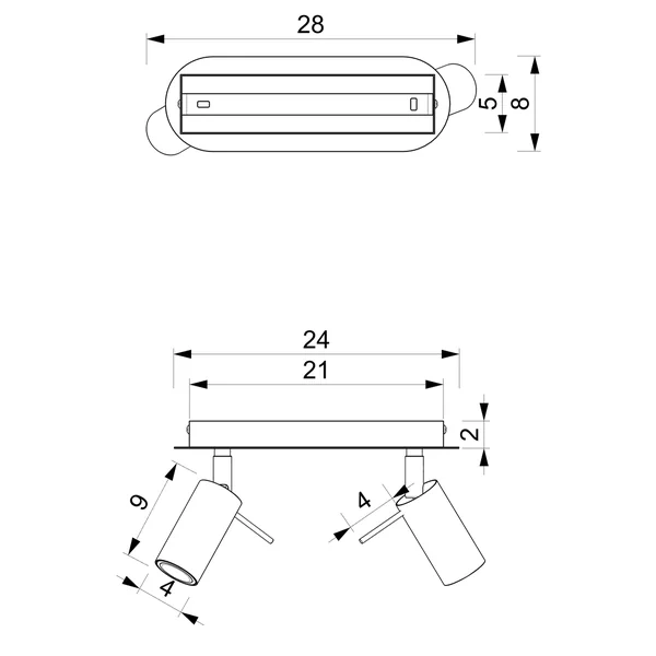 Milagro MLP7631 PRESTON GOLD/WHITE таванна лампа 2x mini GU10