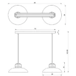 Milagro MLP7715 Висяща лампа FELIX NAVY BLUE/GOLD 2xE27
