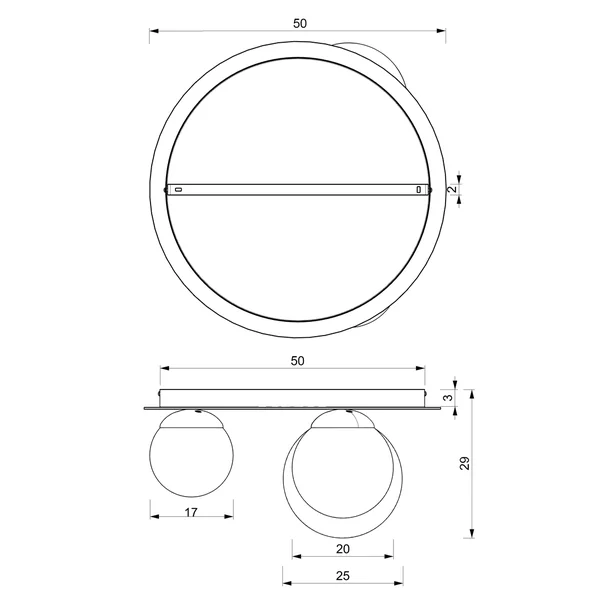 Milagro MLP7966 Плафон PLATO 2xE14 + 1xE27