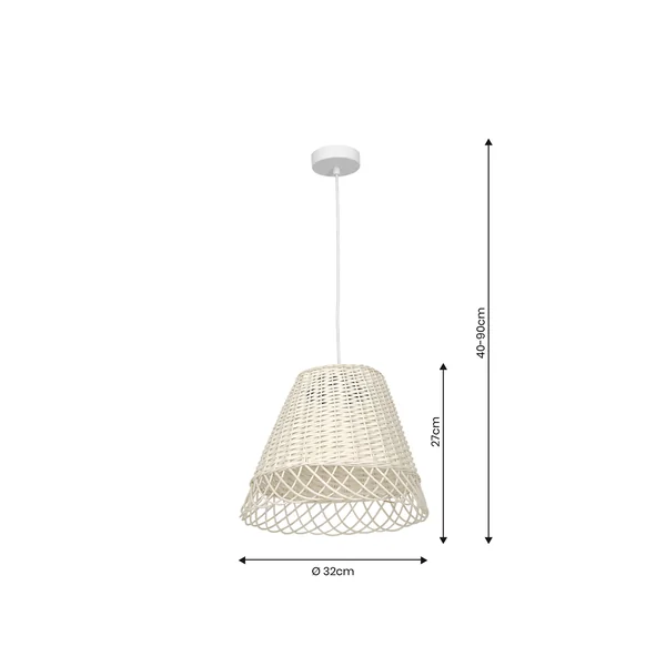 Milagro MLP7993 Висяща лампа VIMINI WHITE 1xE27