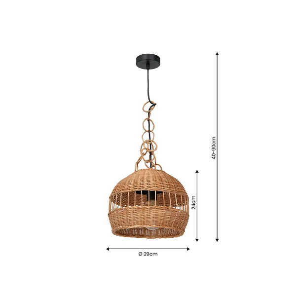 Milagro MLP7994 Висяща лампа VIMINI NATURAL WOOD 1xE27
