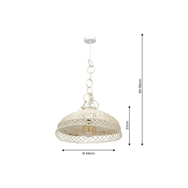 Milagro MLP7997 Висяща лампа VIMINI WHITE 1xE27