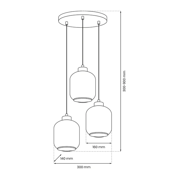 Milagro MLP8375 Lampa wisząca SOMBRA SMOKED 3xE27