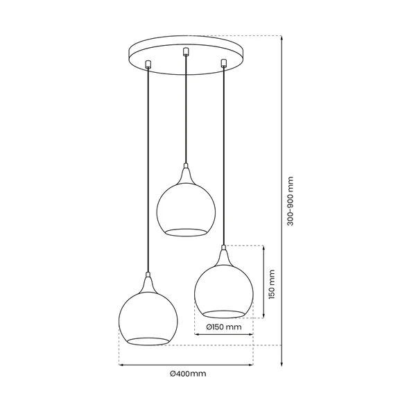 Milagro MLP8403 Lampa wisząca MONTE GOLD 3xE27