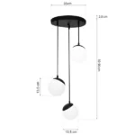 Milagro MLP8868 Висяща лампа SFERA BLACK 3xE14