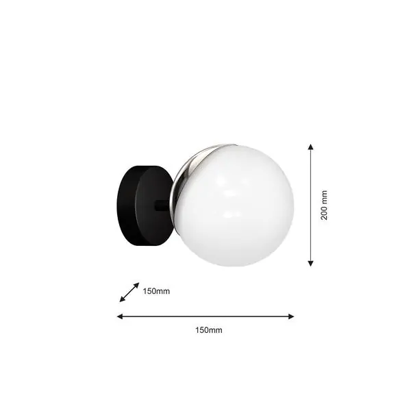 Milagro MLP8870 SFERA ЧЕРЕН/ХРОМ аплик 1xE14