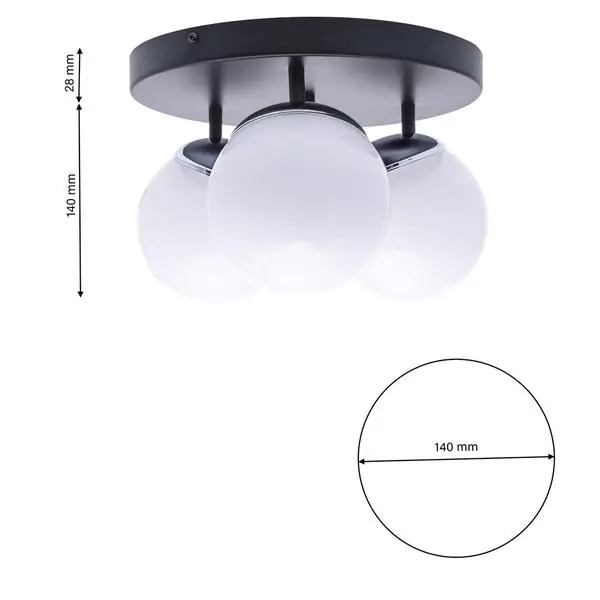 Milagro MLP8874 SFERA BLACK/CHROME Плафониера 3xE14