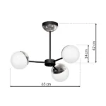 Milagro MLP8881 Полилей SFERA BLACK/CHROME 3xE14