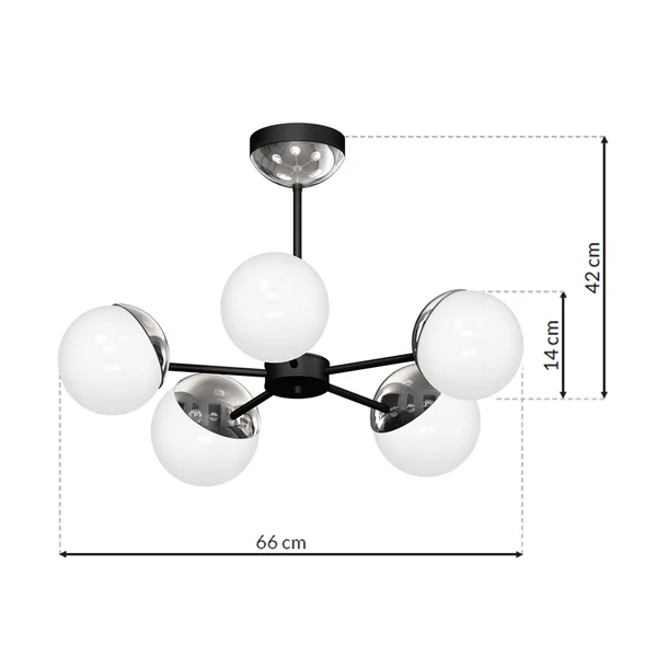 Milagro MLP8882 Полилей SFERA BLACK/CHROME 5xE14