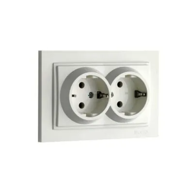 Vito MN-102-190004-120 MONO DESPINA Контакт двоен заземен Бял