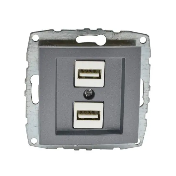 Vito MN-500-002405-178 MONO DESPINA Механизъм двойно USB зарядно Антрацит